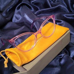 Brand New Clear Purple Small Cat Eye +1 Prescription Progressive Lenses Glasses